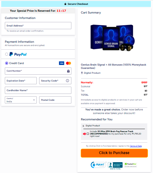 Secure Payment Gateway - PayPal, Credit Card, DigiCert Secure